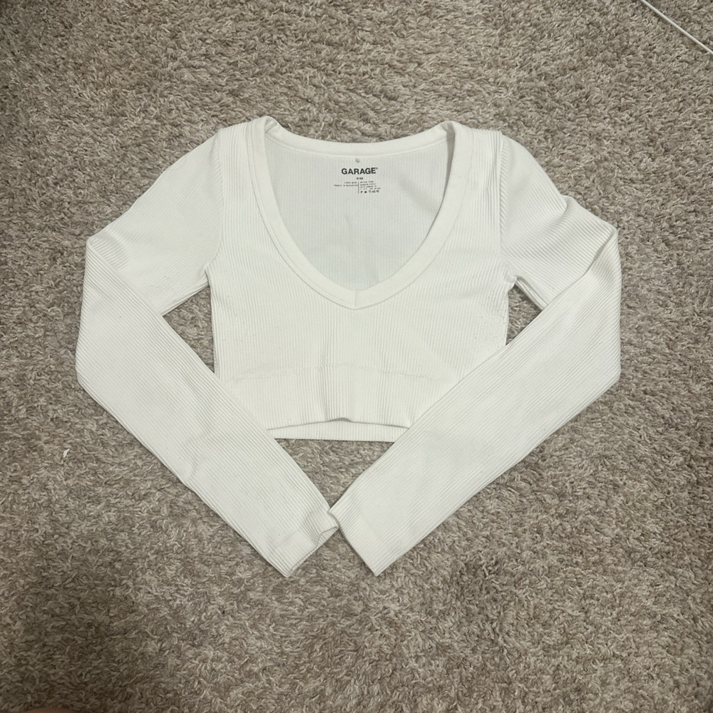 Garage White Long Sleeve Top
